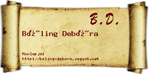 Báling Debóra névjegykártya